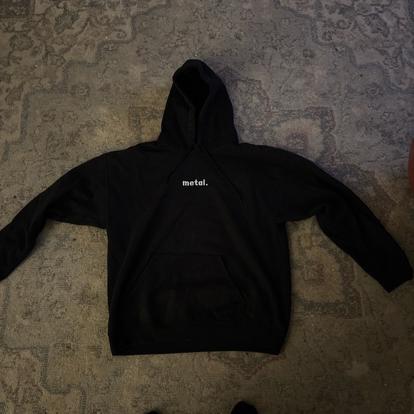 Other - Black Hoodie with 'metal.' Print